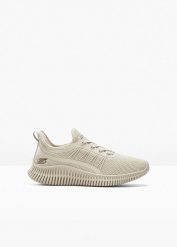 Sneakersy Skechers z pianką memory. Brązowe obuwie sportowe damskie bonprix, bez wzorów, bez zapięcia. Za 269.99 zł.