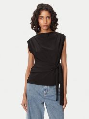 French Connection Bluzka Zion 769C5 Czarny Slim Fit. Czarne bluzki damskie French Connection, s, bez wzorów, z syntetyku, bez kołnierzyka, bez ramiączek. Za 315.99 zł.