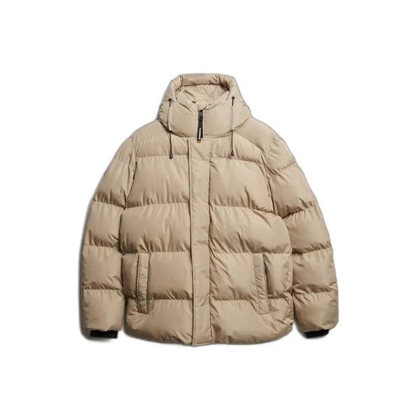 Kurtka puchowa Superdry 5 Baffle. Brązowe kurtki męskie Superdry, na zimę, xl, bez wzorów, z puchu, klasyczne, z kapturem. Za 651.00 zł.
