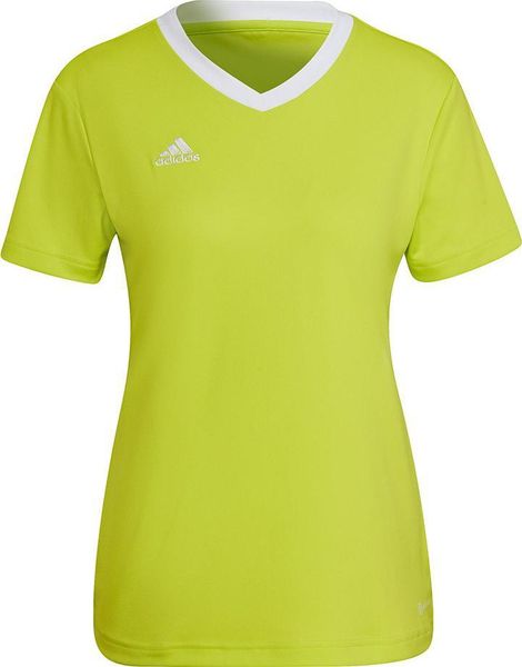 Adidas Koszulka damska adidas Entrada 22 Jsy limonkowa HC5080 : Rozmiar - 2XS. Bluzki damskie Adidas, xs, bez wzorów, bez kołnierzyka, bez ramiączek. Za 58.09 zł.
