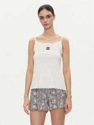 HUGO Top Rib_Vest 50540056 Écru Regular Fit. Topy damskie Hugo, m, bez wzorów, z bawełny, bez kołnierzyka, bez ramiączek. Za 129.99 zł.