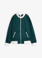 Rozpinana bluza dresowa z czystej bawełny organicznej. Białe bluzy damskie bonprix, bez wzorów, z bawełny, bez ramiączek, bez kaptura. Za 124.99 zł.