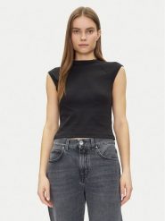Calvin Klein Bluzka Liquid Touch Top K20K208422 Czarny Slim Fit. Czarne topy damskie Calvin Klein, xxs, bez wzorów, z bawełny, bez kołnierzyka, bez ramiączek. Za 119.99 zł.
