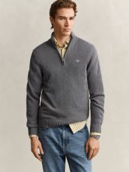 Gant sweter bez rękawów z dzianiny Mężczyźni Bawełna szary, XXL. Szare swetry męskie GANT, m, bez wzorów, z bawełny, sportowe, bez kołnierzyka, bez ramiączek. Za 699.95 zł.