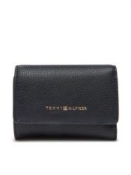 Tommy Hilfiger Portfel Th Logotape Trifold AW0AW17477 Granatowy. Niebieskie portfele damskie Tommy Hilfiger, ze skóry. Za 259.99 zł.