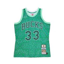 Koszulka NBA Milwaukee Bucks Kareem Abdul-Jabbar. Zielone bluzki damskie Mitchell & Ness, bez wzorów, sportowe, bez kołnierzyka, bez ramiączek. Za 662.00 zł.