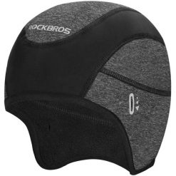 Czapka rowerowa zimowa dla dorosłych Rockbros YPP032 z otworami na okulary. Czarne czapki damskie ROCKBROS, na zimę, bez wzorów, z elastanu. Za 49.90 zł.