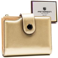Portfel damski Peterson PTN 012-HRH złoty. Żółte portfele damskie Peterson, ze skóry ekologicznej. Za 54.00 zł.
