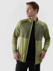 4F Bluza do biegania w terenie rozpinana bez kaptura męska - oliwkowa M. Brązowe bluzy sportowe męskie 4F, m, bez wzorów, z dzianiny, bez kaptura, do biegania. W wyprzedaży za 99.99 zł.