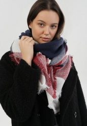 Granatowy Szalik Entertainment. Niebieskie szaliki damskie Born2be, z aplikacjami. Za 29.99 zł.