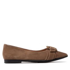 Baleriny Caprice. Brązowe balerinki damskie Caprice, bez wzorów, bez obcasa, bez zapięcia. Za 319.99 zł.