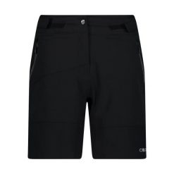 Szorty damskie z wewnętrzną dzianinową bielizną CMP Free. Czarne szorty damskie CMP, bez wzorów, z dzianiny. W wyprzedaży za 209.99 zł.