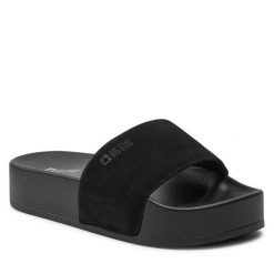 Klapki Big Star Shoes. Czarne klapki damskie BIG STAR SHOES, bez wzorów, retro, bez obcasa, bez zapięcia. Za 79.99 zł.