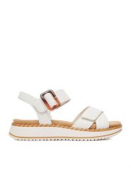 Remonte Sandały CEO-D3J52-80 Biały. Białe sandały damskie Remonte, bez wzorów, ze skóry, bez obcasa, na płaskiej podeszwie, bez zapięcia. Za 379.99 zł.