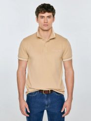 Koszulka męska polo beżowa Wladym 801. Brązowe koszulki sportowe męskie BIG STAR, l, z aplikacjami, z dzianiny, bez ramiączek. Za 139.99 zł.