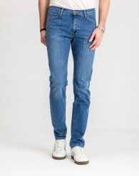 Męskie Spodnie Jeanoswe Lee Daren Zip Fly Dark Freeport L707PXGQ 112140688, W31 L32. Niebieskie spodnie materiałowe męskie Lee, l, bez wzorów, z bawełny. Za 249.99 zł.