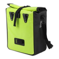 Torba rowerowa pojedyncza, 21 litrów, żółta. Czarne torby na laptopa damskie Lynx, bez wzorów, z materiału. Za 167.95 zł.