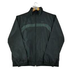 Second life - Męska czarna kurtka do dresu - Jak nowy. Czarne kurtki męskie Nike, m, bez wzorów, z dresówki, casualowe, bez kaptura. Za 114.17 zł.