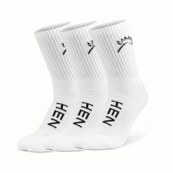 Skarpety sportowe do połowy łydki – Everyday – białe – zestaw 3 par. Białe skarpetki damskie HEN SPORTSGEAR, bez wzorów, z bawełny. Za 99.00 zł.