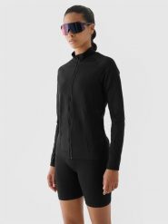 4F Bluza treningowa bezszwowa rozpinana bez kaptura 4F x Anna Lewandowska - czarna S/M. Czarne bluzy damskie 4F, m, bez wzorów, z dzianiny, klasyczne, bez ramiączek, bez kaptura. W wyprzedaży za 119.99 zł.