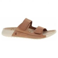 Klapki damskie Ecco 20682302291. Brązowe klapki damskie ecco, bez wzorów, z materiału, bez obcasa, bez zapięcia. Za 575.00 zł.