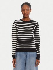 Desigual Sweter Bergen 25WWJF08 Czarny Regular Fit. Czarne swetry nierozpinane damskie Desigual, s, bez wzorów, z bawełny, bez kołnierzyka, bez ramiączek. Za 239.99 zł.