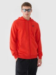 4F Bluza dresowa rozpinana z kapturem męska - czerwona XXL. Czerwone bluzy sportowe męskie 4F, m, bez wzorów, z bawełny, z kapturem. W wyprzedaży za 119.99 zł.