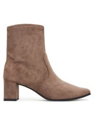 Caprice Botki 9-25354-41 Brązowy. Brązowe botki damskie Caprice, bez wzorów, z materiału, bez obcasa, na słupku, bez zapięcia. Za 359.99 zł.