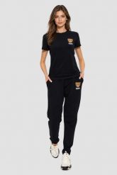 MOSCHINO Czarne damskie spodnie dresowe Home Pants, Rozmiar S. Czarne spodnie dresowe damskie MOSCHINO, bez wzorów, z dresówki, klasyczne. Za 649.00 zł.