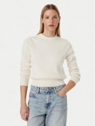Tommy Hilfiger Sweter Full WW0WW52298 Kremowy Regular Fit. Białe swetry nierozpinane damskie Tommy Hilfiger, l, bez wzorów, z bawełny, bez kołnierzyka, bez ramiączek. Za 529.99 zł.