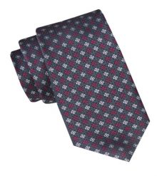 Męski Krawat - Alties - Szary w Popielate i Czerwone Groszki. Szare krawaty i muchy Alties, bez wzorów, z tkaniny, eleganckie. Za 49.00 zł.