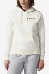 Bluza damska Champion Hooded Sweatshirt kremowa. Brązowe bluzy damskie Champion, l, bez wzorów, z bawełny, sportowe, bez ramiączek, z kapturem. Za 203.99 zł.