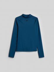 4F Bielizna termiczna ocieplana (góra) damska - turkusowa L. Niebieskia bielizna sportowa damska 4F, l, bez wzorów, z materiału. Za 129.99 zł.