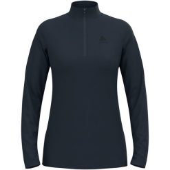 Bluza techniczna damska ODLO Essential Light Mid Layer 1/2 zip. Fioletowe bluzy damskie ODLO, bez wzorów, bez ramiączek, bez kaptura. Za 349.99 zł.