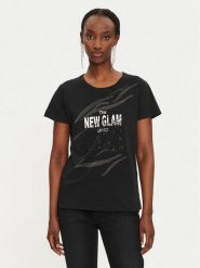 Liu Jo T-Shirt TF4205 JS923 Czarny Regular Fit. Czarne t-shirty damskie Liu Jo, s, bez wzorów, z bawełny, bez kołnierzyka, bez ramiączek. Za 179.99 zł.