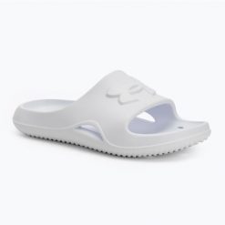 Klapki damskie Under Armour Locker V Slide white/white/white. Białe klapki damskie Under Armour, bez wzorów, sportowe, bez obcasa, bez zapięcia. Za 79.99 zł.