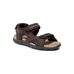 Sandały Geox S.Strada. Brązowe sandały męskie Geox, bez wzorów, z materiału, bez zapięcia. Za 377.00 zł.