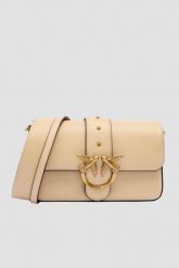 PINKO Beżowa kopertówka Love One Mini Slouchy FL Vitello Morbido. Brązowe torebki do ręki damskie Pinko, bez wzorów, ze skóry, bez dodatków. W wyprzedaży za 1,139.99 zł.