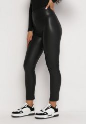 Czarne Legginsy z Imitacji Skóry Fecia. Czarne legginsy damskie Born2be, bez wzorów, z jeansu. Za 64.99 zł.