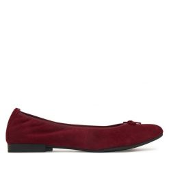 Baleriny Tamaris. Czerwone balerinki damskie Tamaris, bez wzorów, bez obcasa, bez zapięcia. Za 264.99 zł.
