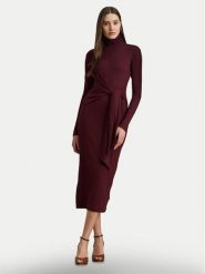 LAUREN RALPH LAUREN Sukienka dzianinowa 200980028006 Bordowy Slim Fit. Czerwone sukienki damskie Lauren Ralph Lauren, s, bez wzorów, z bawełny, bez kołnierzyka, bez ramiączek. Za 839.99 zł.