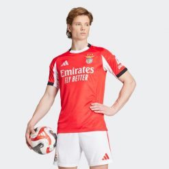 Koszulka piłkarska Benfica 25/26 domowa. Bluzki damskie Adidas, m, bez wzorów, sportowe, bez kołnierzyka, bez ramiączek. Za 449.99 zł.