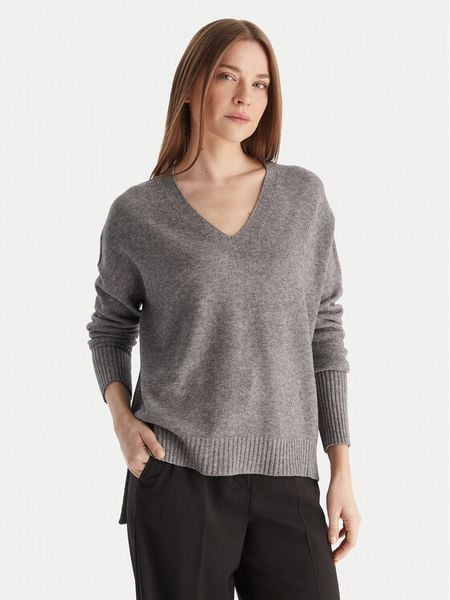 Kontatto Sweter 3M0842C Szary Relaxed Fit. Szare swetry nierozpinane damskie Kontatto, m, bez wzorów, z syntetyku, bez kołnierzyka, bez ramiączek. Za 339.99 zł.