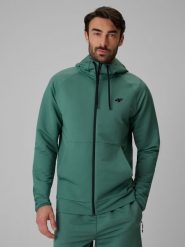 4F Bluza treningowa regular z kapturem męska - turkusowa S. Niebieskie bluzy męskie 4F, m, bez wzorów, z kapturem. Za 229.99 zł.