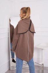 Bluza ocieplana z suwakiem z tyłu mocca. Bluzy damskie KESI, l, bez wzorów, z bawełny, bez ramiączek, bez kaptura. Za 238.37 zł.