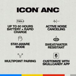 Słuchawki Skullcandy Icon ANC noise cancelling headphones, white. Białe słuchawki bezprzewodowe Skullcandy. Za 400.00 zł.