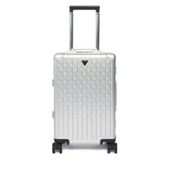 Walizka kabinowa Guess. Szare walizki damskie Guess, z aplikacjami. Za 1,829.00 zł.