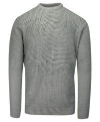 Sweter Szary w Gruby Dziergany Splot, U-neck, Męski -BRAVE SOUL. Szare swetry męskie Brave Soul, l, bez wzorów, dziergany, eleganckie, bez kołnierzyka, bez ramiączek. Za 89.00 zł.
