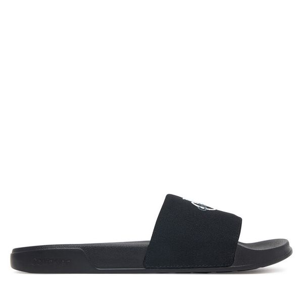 Klapki Calvin Klein. Czarne klapki damskie Calvin Klein, bez wzorów, bez obcasa, bez zapięcia. Za 169.99 zł.