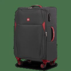 Walizka miękka średnia DIPPER Wings 24" GREY. Szare walizki damskie Wings, bez wzorów, z materiału, średnie. Za 195.93 zł.